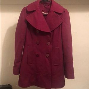 Burgundy Guess Pea Coat